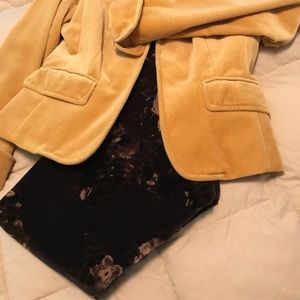 Free People velvet/velour floral print jeans Size 27